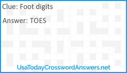 Foot digits Answer