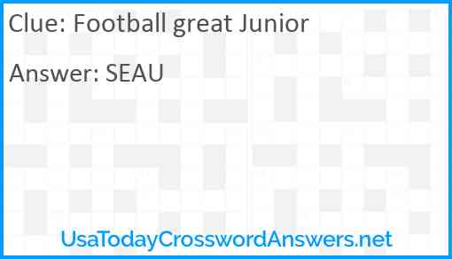 Football great Junior Answer