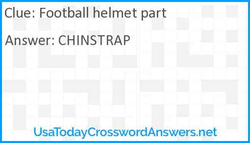 Football helmet part Answer