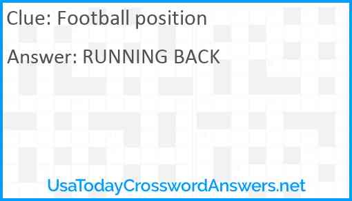 Football position Answer