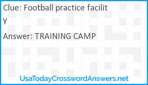 Football practice facility Answer