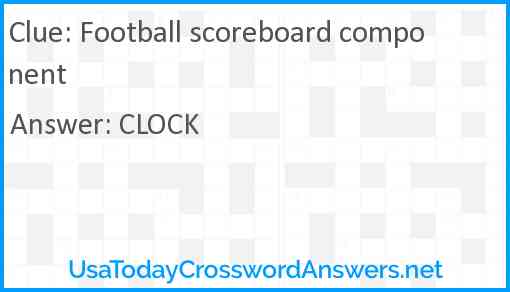 Football scoreboard component Answer