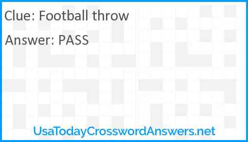 Football throw Answer