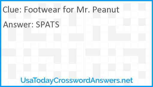 Footwear for Mr. Peanut Answer