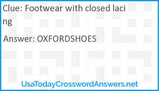 Footwear with closed lacing Answer
