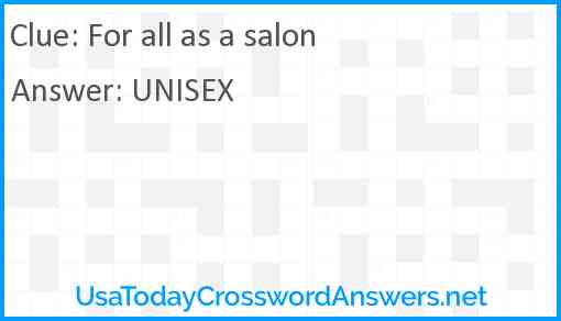 For all as a salon Answer