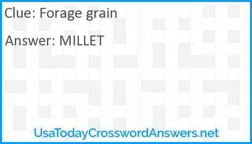 Forage grain Answer