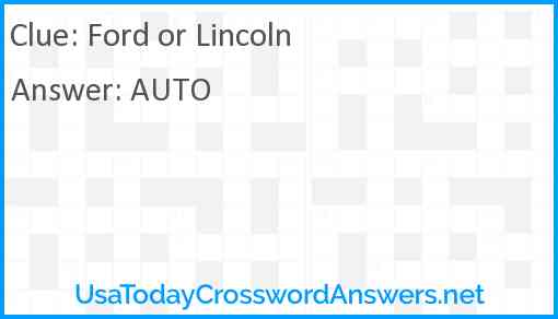 Ford or Lincoln Answer