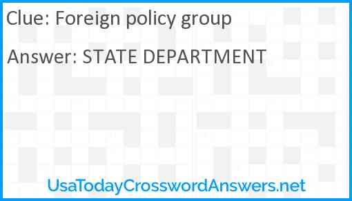 Foreign policy group Answer