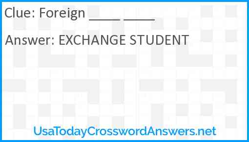 Foreign ____ ____ Answer