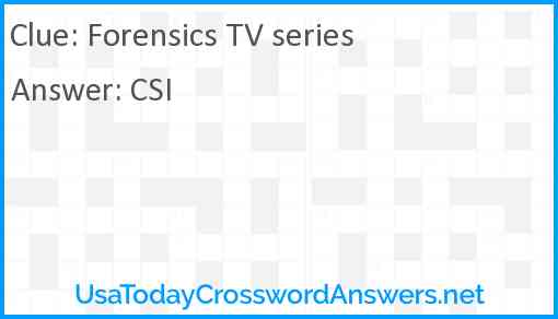 Forensics TV series Answer