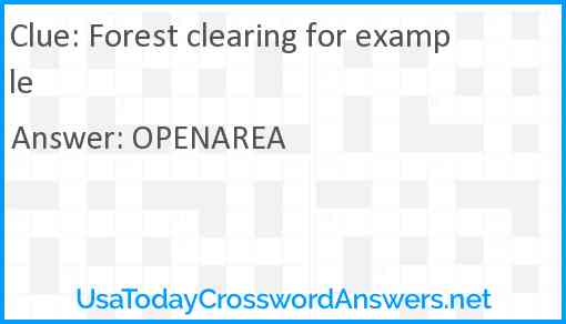 Forest clearing for example Answer