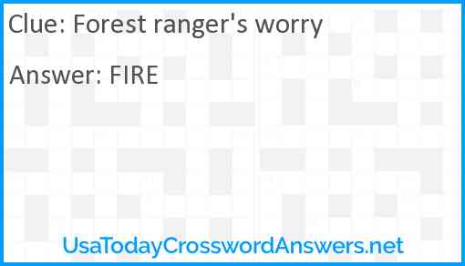 Forest ranger's worry Answer