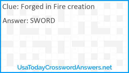 Forged in Fire creation Answer