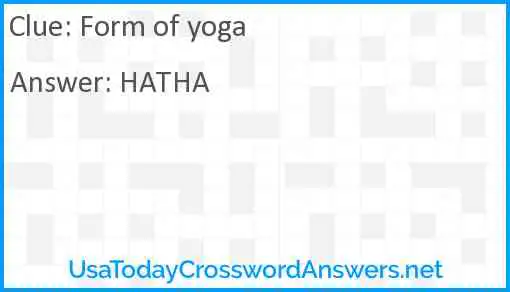 Form of yoga Answer