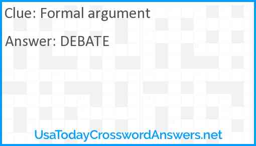 Formal argument Answer