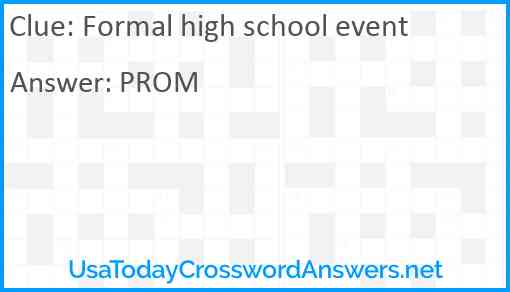 Formal high school event Answer