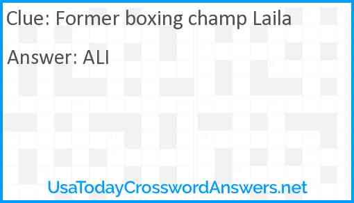 Former boxing champ Laila Answer