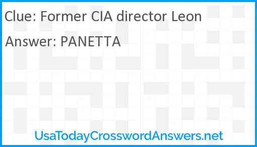 Former CIA director Leon Answer