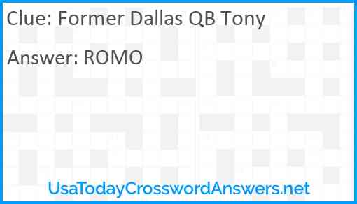 Former Dallas QB Tony Answer