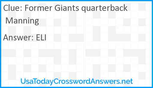 Former Giants quarterback Manning Answer