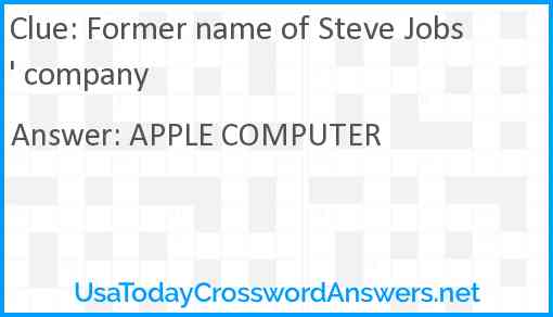 Former name of Steve Jobs' company Answer