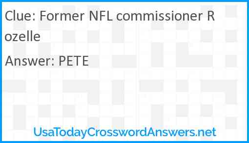 Former NFL commissioner Rozelle Answer