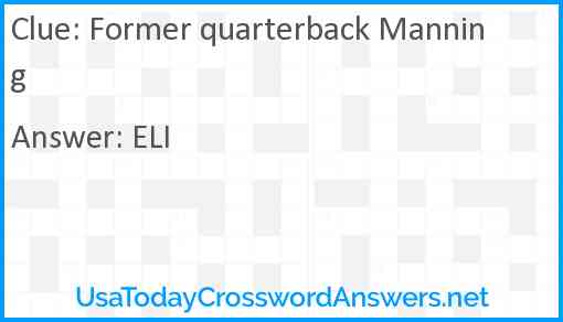 Former quarterback Manning Answer