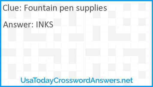 Fountain pen supplies Answer