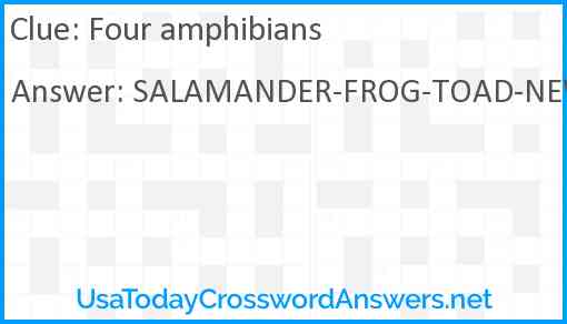 Four amphibians Answer