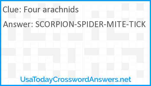 Four arachnids Answer