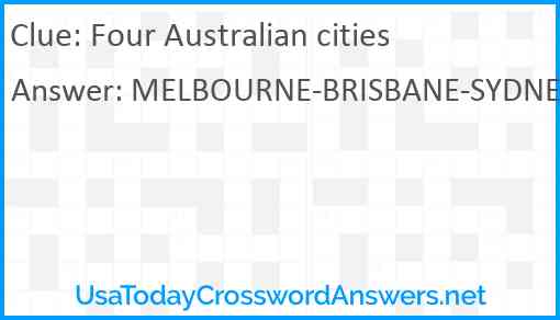 Four Australian cities Answer