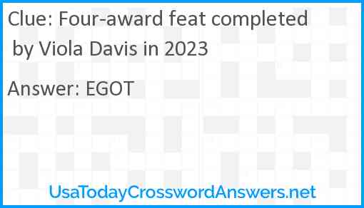 Four-award feat completed by Viola Davis in 2023 Answer