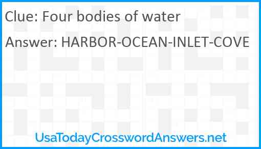 Four bodies of water Answer