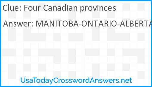 Four Canadian provinces Answer