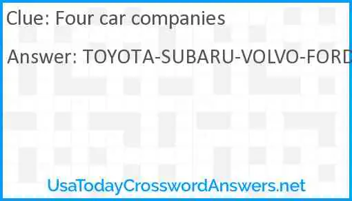 Four car companies Answer