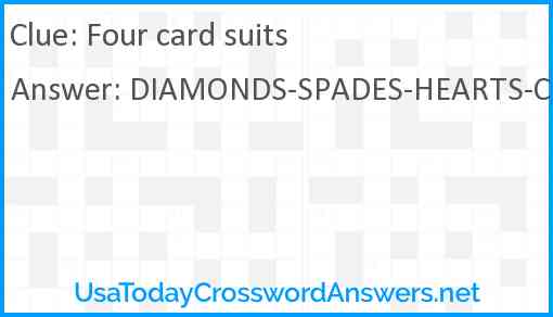 Four card suits Answer