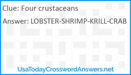 Four crustaceans Answer