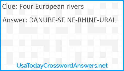 Four European rivers Answer
