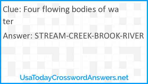 Four flowing bodies of water Answer
