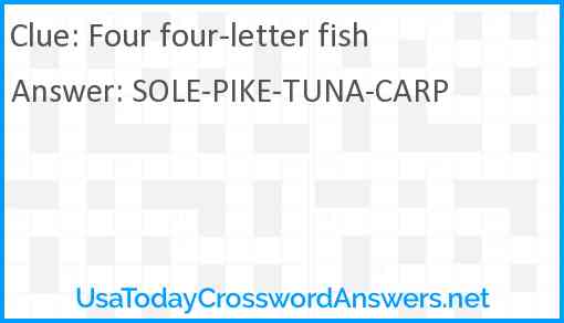 Four four-letter fish Answer