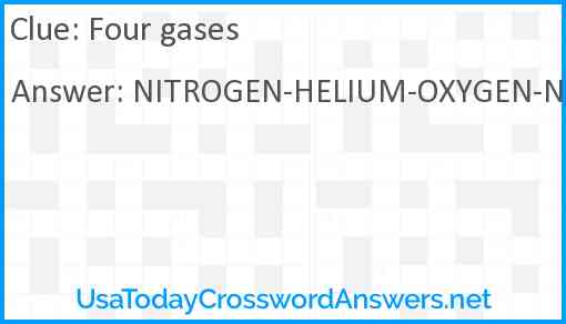 Four gases Answer