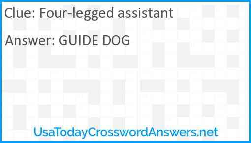 Four-legged assistant Answer