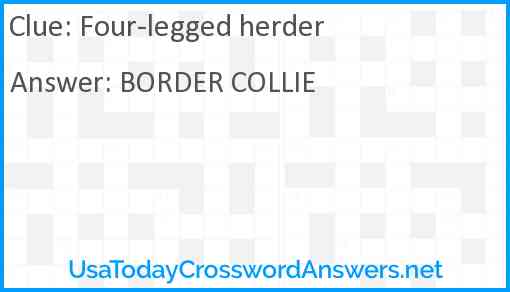 Four-legged herder Answer