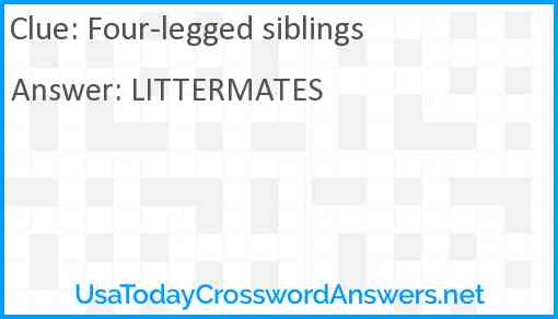 Four-legged siblings Answer