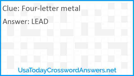 Four-letter metal Answer