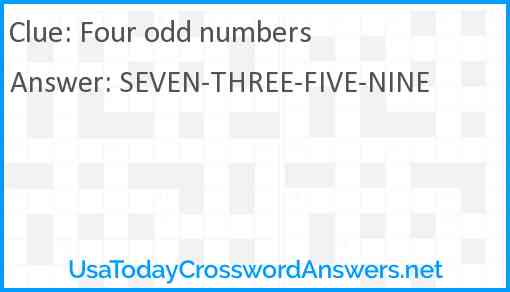 Four odd numbers Answer
