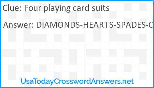 Four playing-card suits Answer