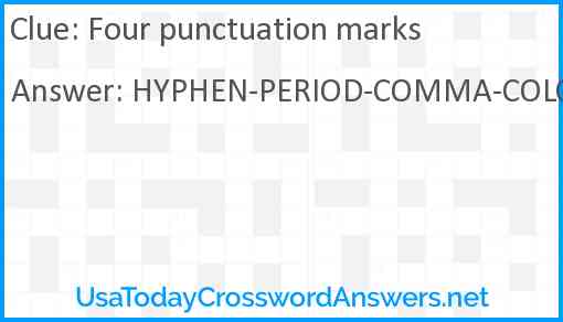 Four punctuation marks Answer