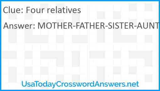 Four relatives Answer